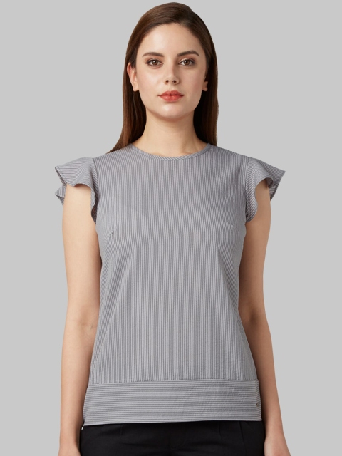 Park Avenue Woman Women Grey Solid Top