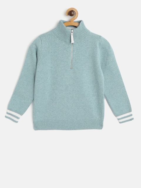 Cherry Crumble Kids Blue Solid Pullover Sweater
