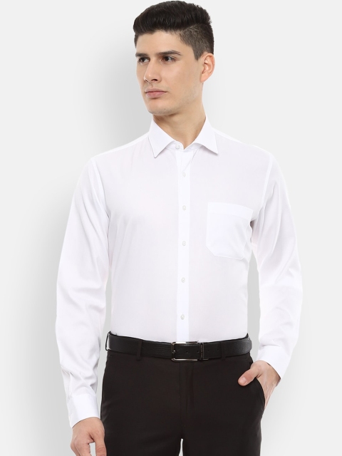 Van Heusen Men White Slim Fit Solid Formal Shirt