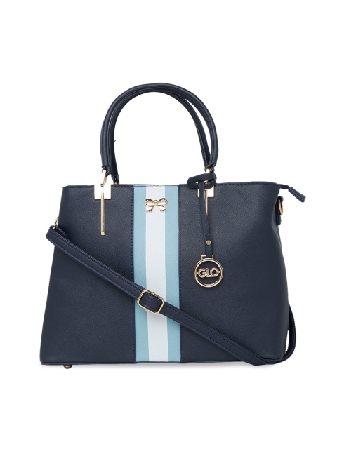 Globus Navy Blue Striped Handheld Bag
