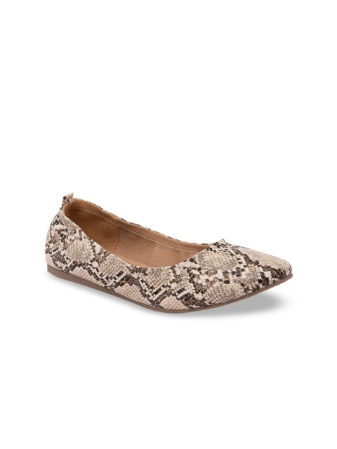 Rocia Women Beige Textured Faux Fur Ballerinas