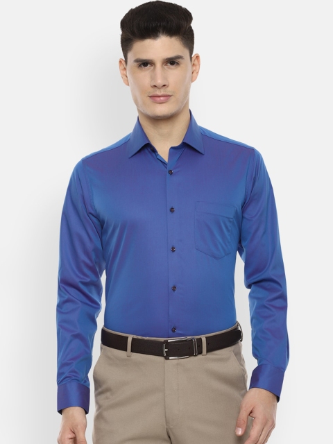 Van Heusen Men Blue Regular Fit Solid Formal Shirt