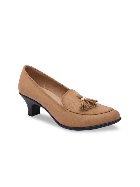 Rocia Women Beige Solid Kitten Heels