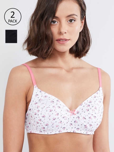 max Pack Of 2 Black & White Printed Non-Wired Lightly Padded Everyday Bra SP19FB03BLACK
max Pack Of 2 Black & White Printed Non-Wired Lightly Padded Everyday Bra SP19FB03BLACK