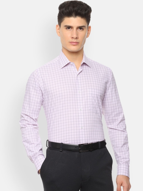 Van Heusen Men Purple Regular Fit Checked Formal Shirt