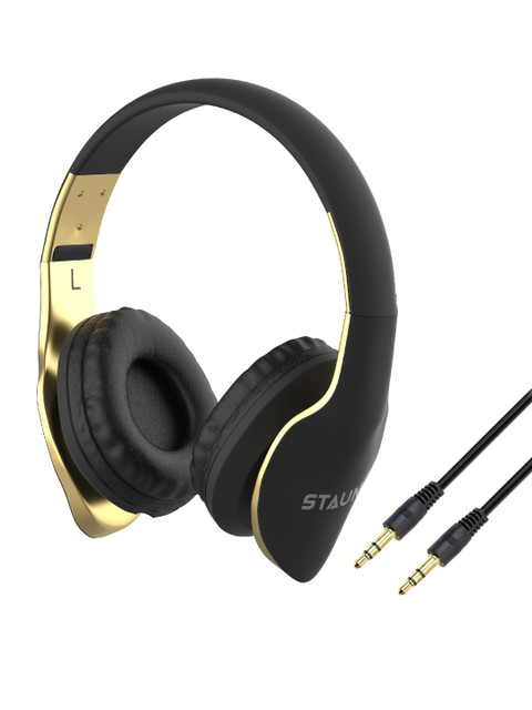 Staunch Unisex Black & Gold-Toned Solid Rock 200 Over The Ear Wired Foldable Headphone With 3.5mm Jack 
Staunch Unisex Black & Gold-Toned Solid Rock 200 Over The Ear Wired Foldable Headphone With 3.5mm Jack