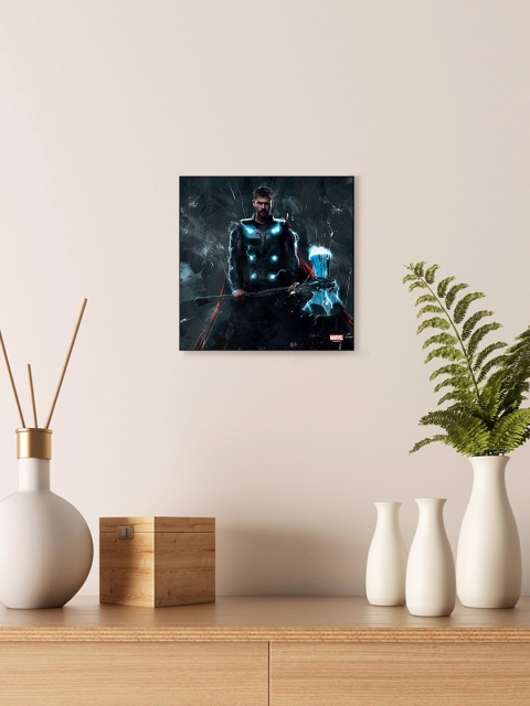 Planet Superheroes Charcoal Grey & Blue Thor - God of Thunder MDF Wall Art