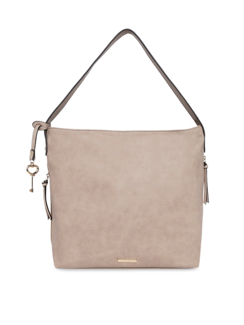 Forever Glam by Pantaloons Beige Solid Hobo Bag