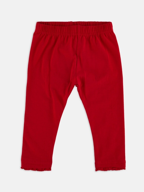Chirpie Pie by Pantaloons Girls Red Solid Ankle-Length Leggings