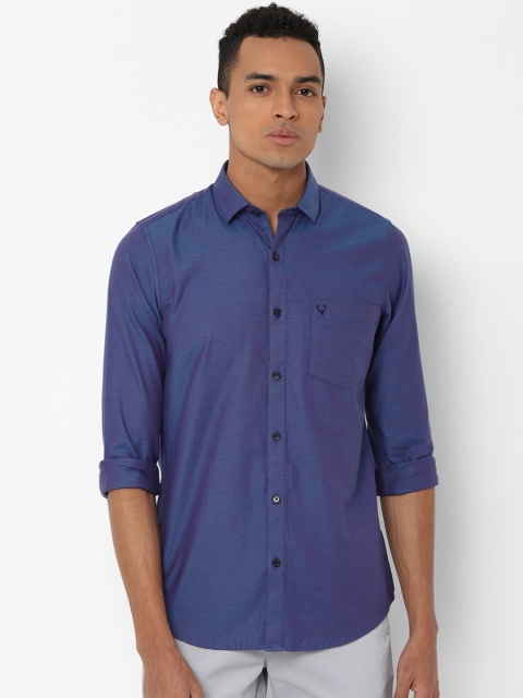 Allen Solly Men Blue Slim Fit Solid Casual Shirt