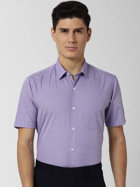 Peter England Men Purple Slim Fit Checked Formal Shirt