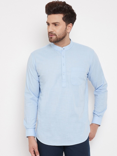 Canary London Men Blue Smart Slim Fit Solid Casual Linen Shirt