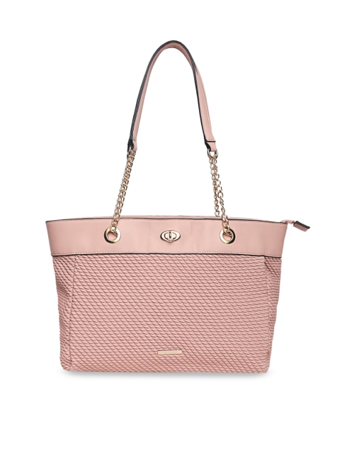 Forever Glam by Pantaloons Pink Textured Shoulder Bag