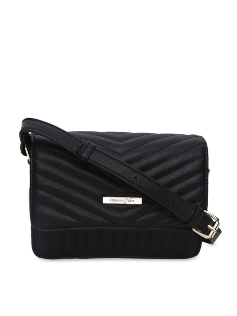 Forever Glam by Pantaloons Black Textured Sling Bag