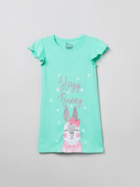 max Sea Green Printed Sleep Shirt