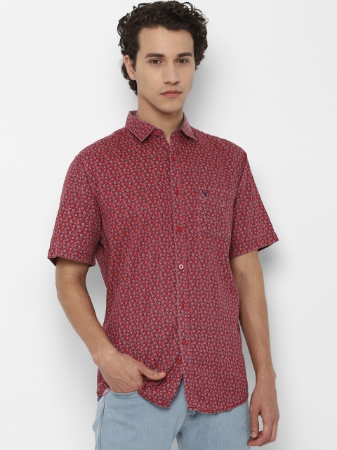 Allen Solly Men Maroon & Off-White Slim Fit Printed Casual Shirt