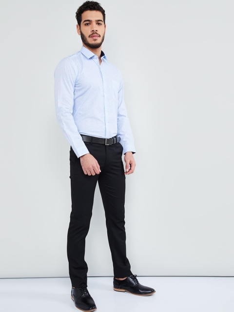 max Men White Regular Fit Printed Casual Shirt