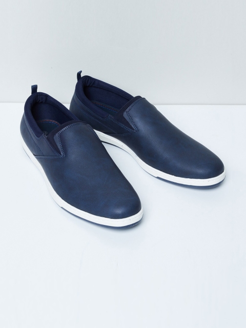 max Men Navy Blue Slip-On Sneakers