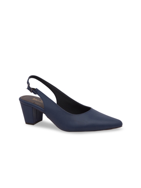 Inc 5 Women Navy Blue Solid Mules