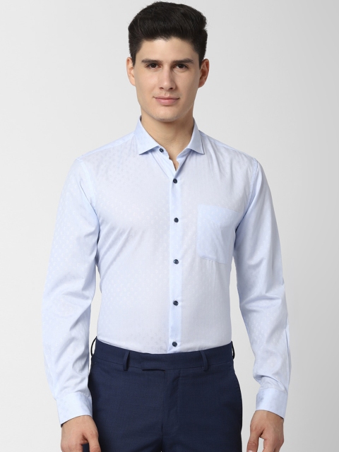 Peter England Men Blue Slim Fit Printed Formal Shirt