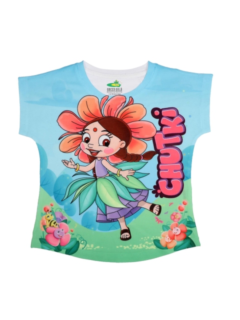 Chhota Bheem Girls Multicoloured Printed Round Neck T-shirt, Multi
