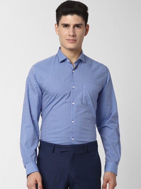 Peter England Men Blue Regular Fit Printed Formal Shirt
