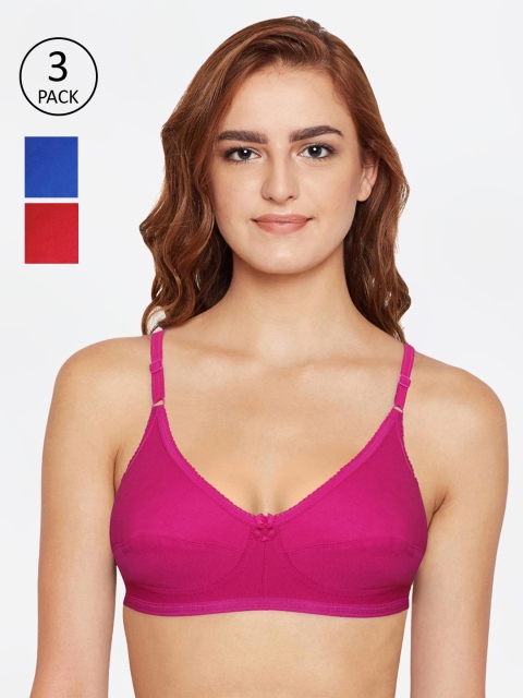 Bodycare Pack of 3 Solid Non-Wired Non Padded Everyday Bra 6817RBLRARE, Blue