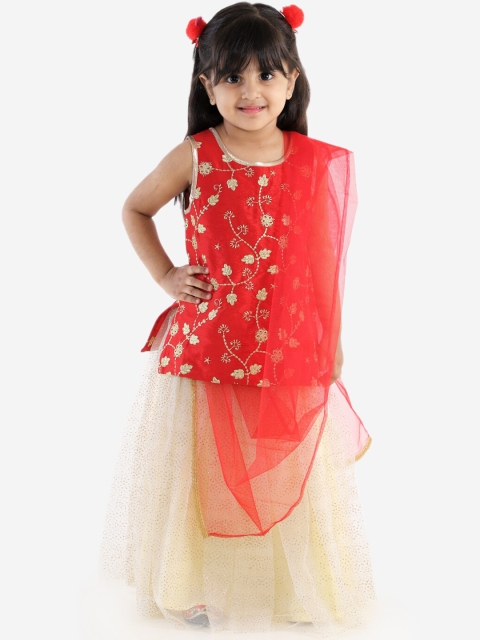 Lil Peacock Girls Red & Cream Embroidered Ready to Wear Lehenga & Blouse with Dupatta
Lil Peacock Girls Red & Cream Embroidered Ready to Wear Lehenga & Blouse with Dupatta