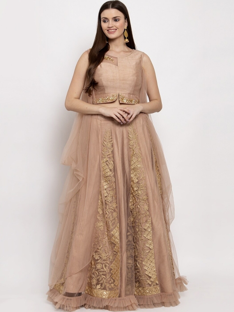 KHALOM Copper & Gold Ready to Wear Lehenga with Blouse