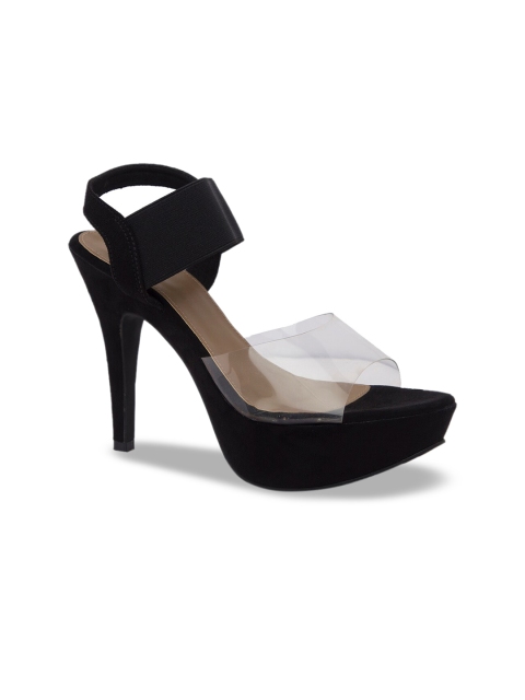 Inc 5 Women Black Solid Sandals