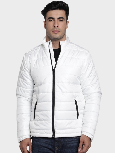 Red Tape Men White Solid Puffer Jacket