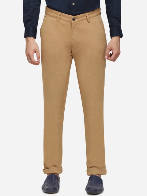 JADE BLUE Men Khaki Regular Fit Solid Chinos