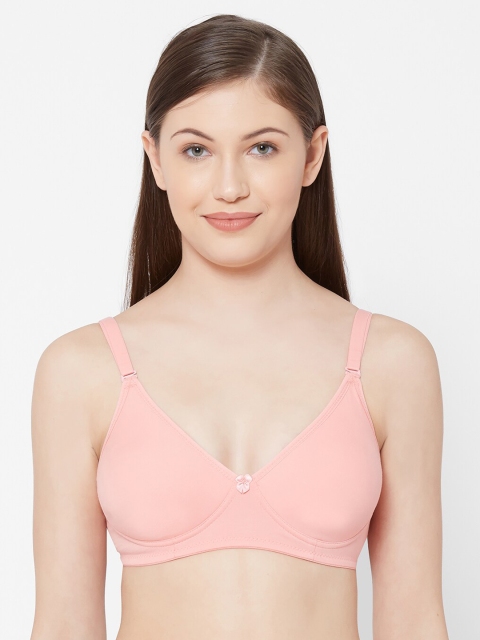 Juliet Peach Solid Non-Wired Non Padded Everyday Bra 010000300012400