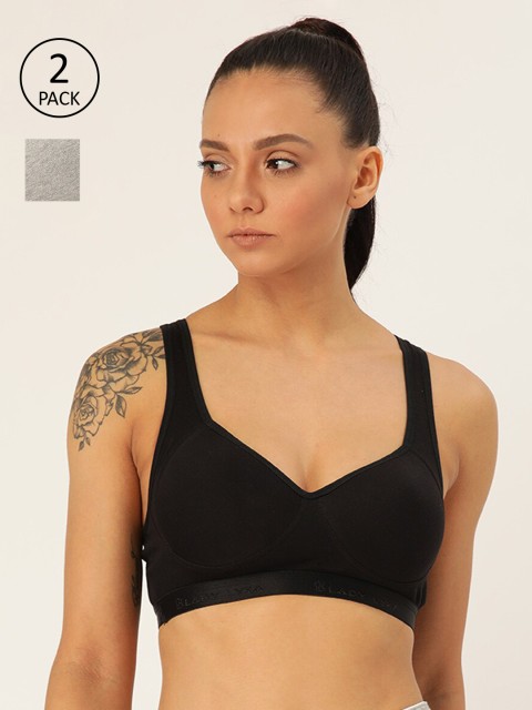 Lady Lyka Pack of 2 Solid Non-Wired Lightly Padded Workout Bras PROVOGUE-BLK-GRYM, Black
Lady Lyka Pack of 2 Solid Non-Wired Lightly Padded Workout Bras PROVOGUE-BLK-GRYM, Black
