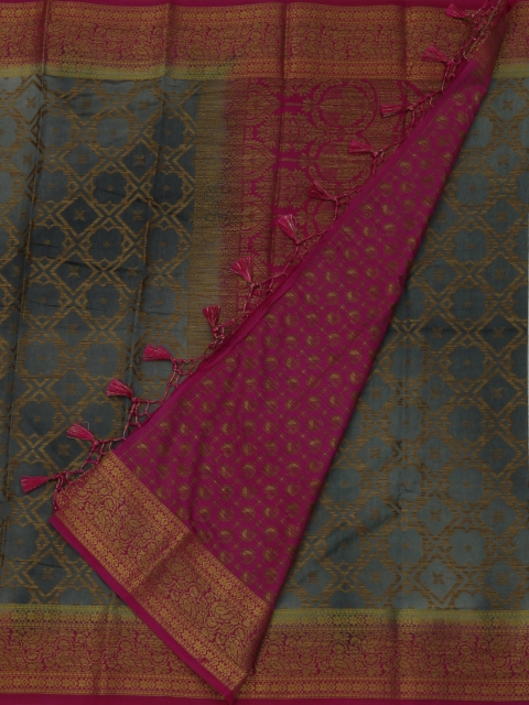 Pothys Grey Woven Design Jute Silk Saree