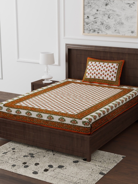 Gulaab Jaipur Orange & White Ethnic Motifs 250 TC Cotton 1 Single Bedsheet with 1 Pillow Covers
Gulaab Jaipur Orange & White Ethnic Motifs 250 TC Cotton 1 Single Bedsheet with 1 Pillow Covers