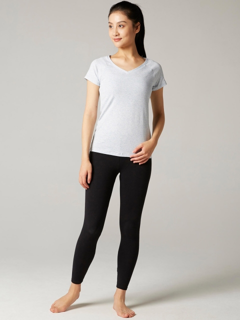 NYAMBA By Decathlon Women Pastel Blue Gym Stretch Slim Fit 500 T-shirt