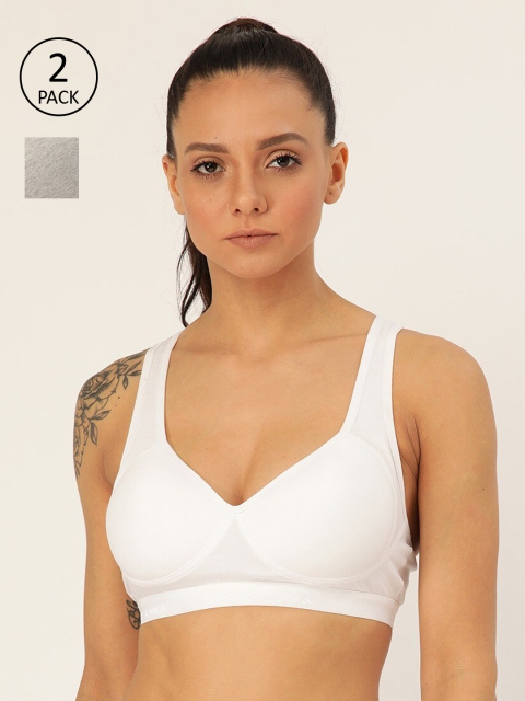 Lady Lyka Pack Of 2 Solid Non-Wired Lightly Padded Workout Bras PROVOGUE-GRYM-WHT, Grey melange
Lady Lyka Pack Of 2 Solid Non-Wired Lightly Padded Workout Bras PROVOGUE-GRYM-WHT, Grey melange