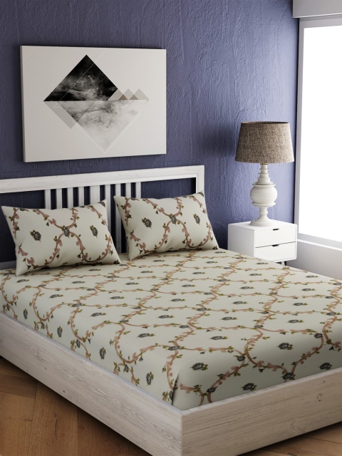 EverHOME Cream-Coloured & Brown Ethnic Motifs 210 TC Cotton 1 King Bedsheet with 2 Pillow Covers
EverHOME Cream-Coloured & Brown Ethnic Motifs 210 TC Cotton 1 King Bedsheet with 2 Pillow Covers