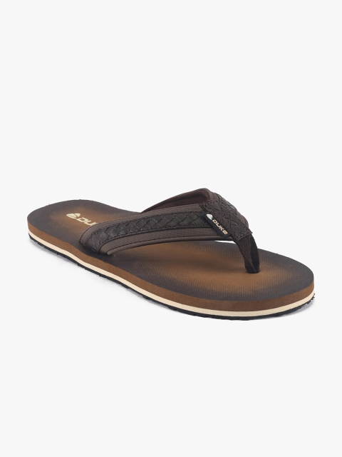 Duke Men Brown Self Design Thong Flip-Flops