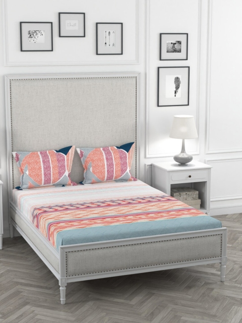 Portico New York Multicoloured Abstract 144 TC Cotton 1 King Bedsheet with 2 Pillow Covers, Multi
Portico New York Multicoloured Abstract 144 TC Cotton 1 King Bedsheet with 2 Pillow Covers, Multi