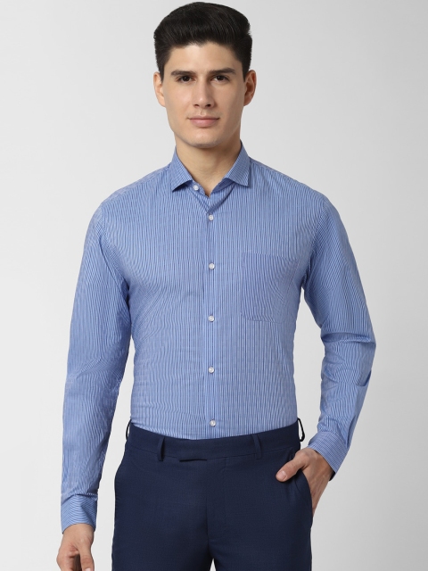 Peter England Men Blue Regular Fit Checked Formal Shirt