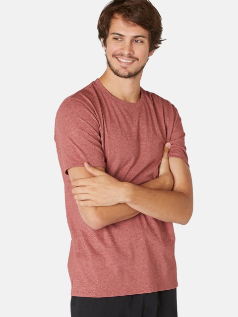 NYAMBA By Decathlon Men Rust Orange Printed Round Neck T-shirt