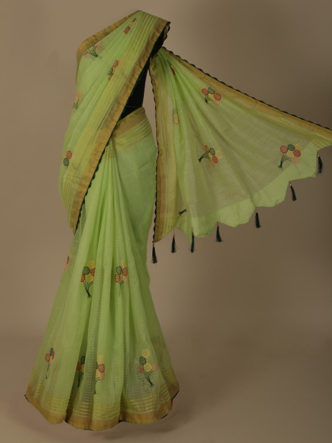 Pothys Green Embroidered Saree