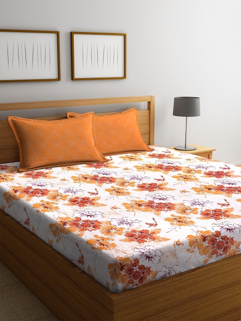 BOMBAY DYEING Orange & Off-White Floral 144 TC Cotton 1 Queen Bedsheet with 2 Pillow Covers
BOMBAY DYEING Orange & Off-White Floral 144 TC Cotton 1 Queen Bedsheet with 2 Pillow Covers