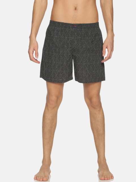 IVOC Men Black & White Printed Pure Cotton Boxers IOMBS02SC03L35