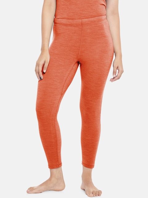 Kosha Women Orange Solid Anti-Odor Thermal Bottoms