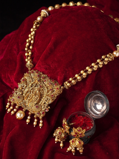 PANASH Pink & Gold-Plated Jewellery Set