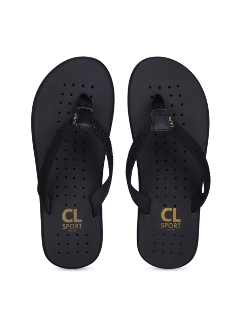 Carlton London sports Men Black Solid Thong Flip-Flops