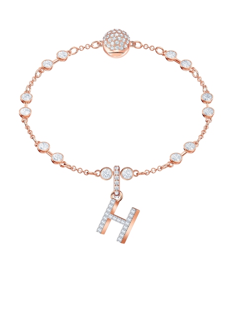 SWAROVSKI Women Rose Gold-Plated White Quartz Studded Letter H Charm Clip-On Pendant
SWAROVSKI Women Rose Gold-Plated White Quartz Studded Letter H Charm Clip-On Pendant